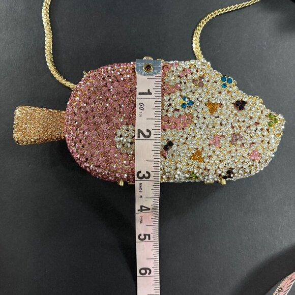 Popsicle Ice Cream Crossbody Evening Purse Bling Bag Clutch Sparkle Handbag - Picture 8 of 16